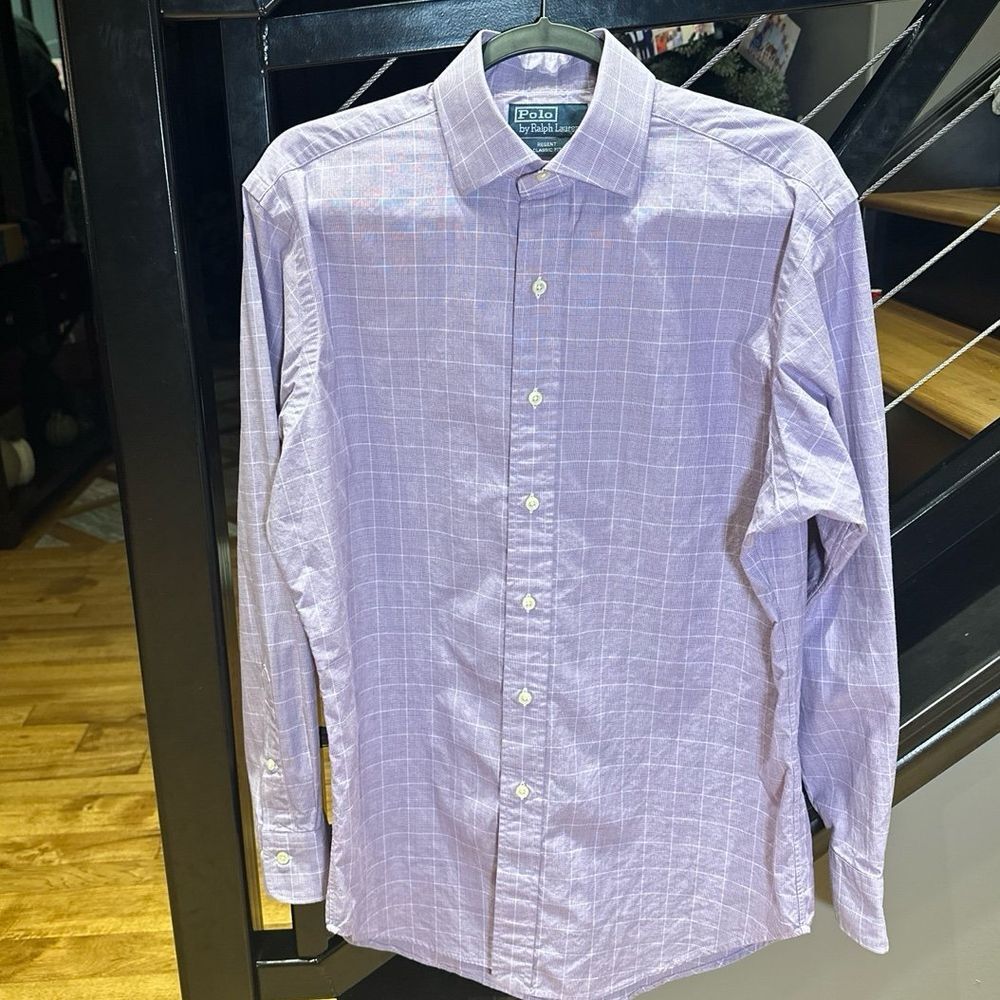 Polo by Ralph Lauren Purple‎ Lavender Button Down 15-1/2 Regent Classic Fit